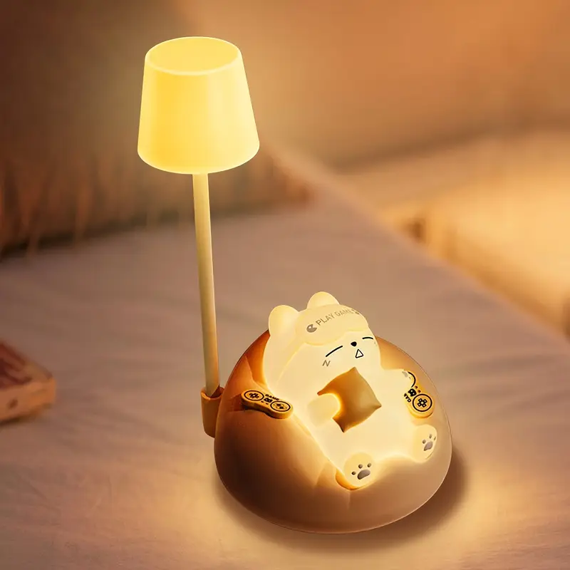 cute cat shaped night light 3 level brightness adjustable tap to light up warm light for sleep atmosphere Product details 0