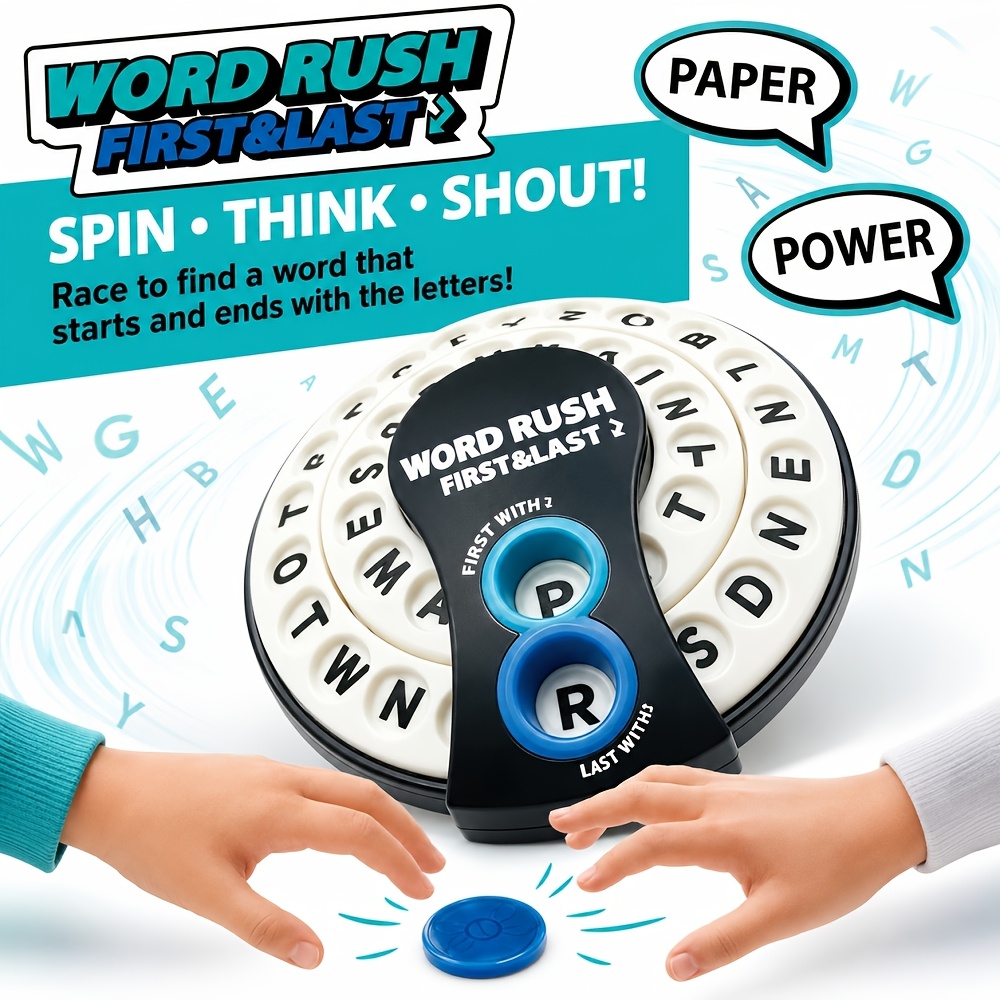 Jeu de casse-tête, Jeu de société anglais, Jouets de défi mental, Jeu de société créatif avec spinner alphabet, Jeu de capture de mots, Jeu de voyage, Jeu de poche, Jeu de société interactif parent-enfant, Convient aux jeux de relaxation occasionnels