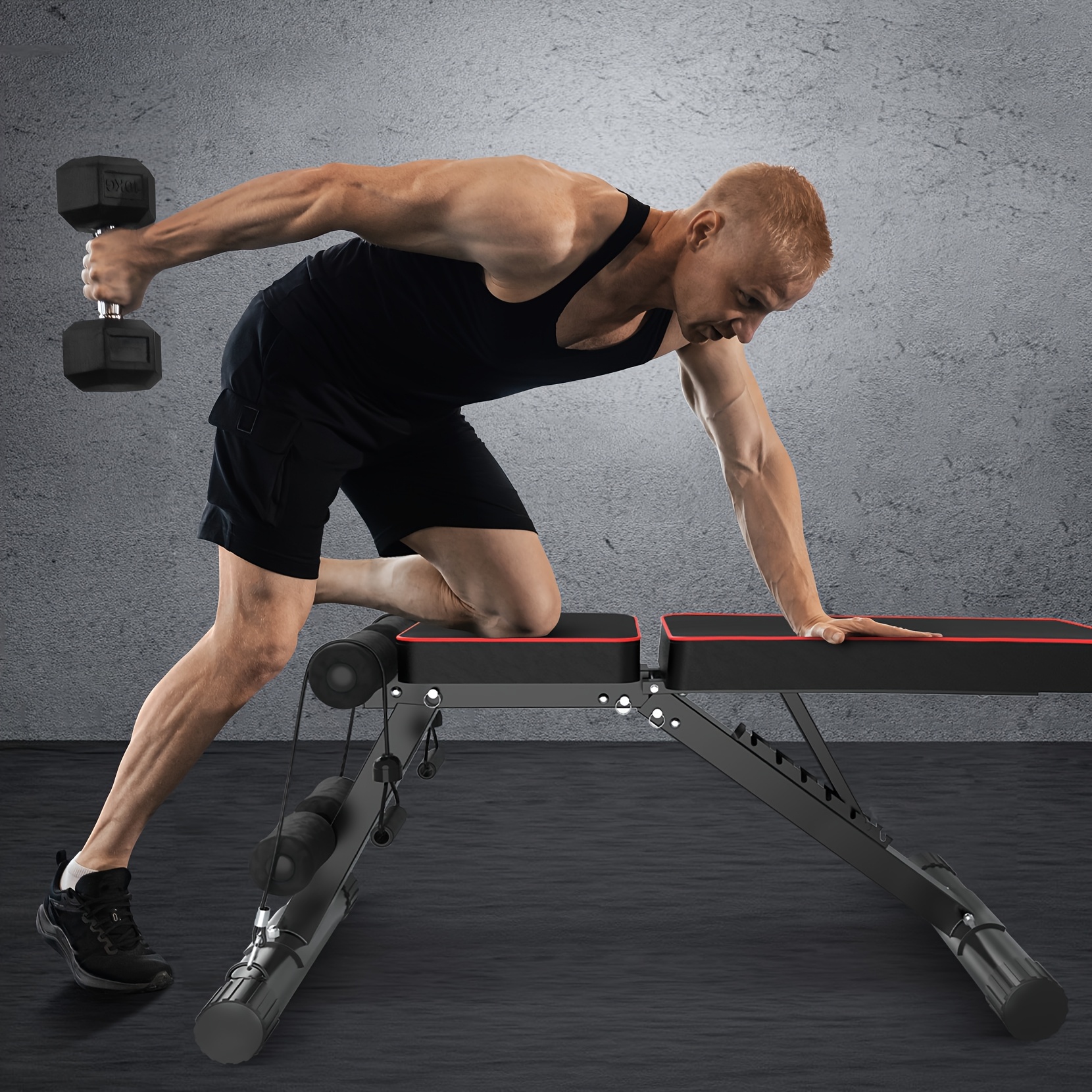 adjustable weight bench utility   for full body workout foldable flat incline   fid bench press for home gym details 3