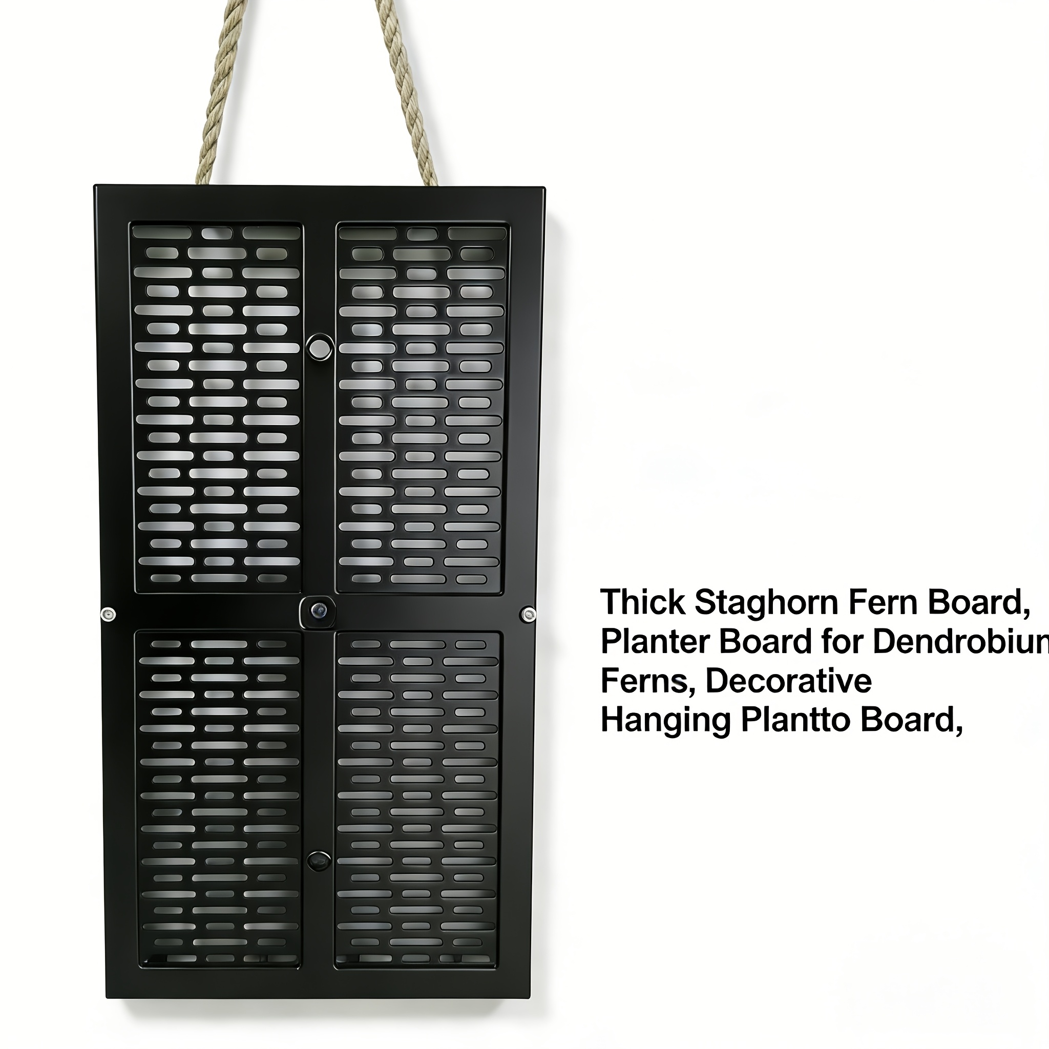 TEMU Thickened Plastic Rectangular Perforated Planting Board, Deer Antler Fern Hanging Tray, Orchid Planting Board, Indoor Balcony Wall-mounted