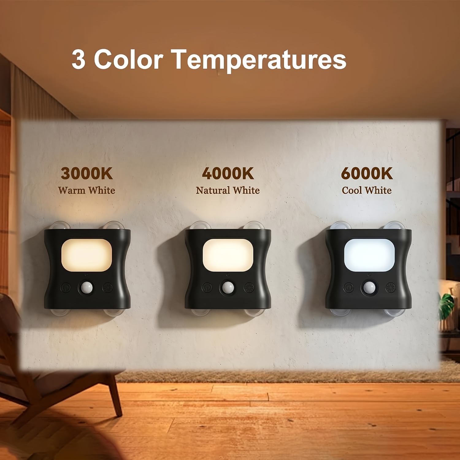 Motion Sensor Wall Lamp with Remote, USB Rechargeable LED Light
