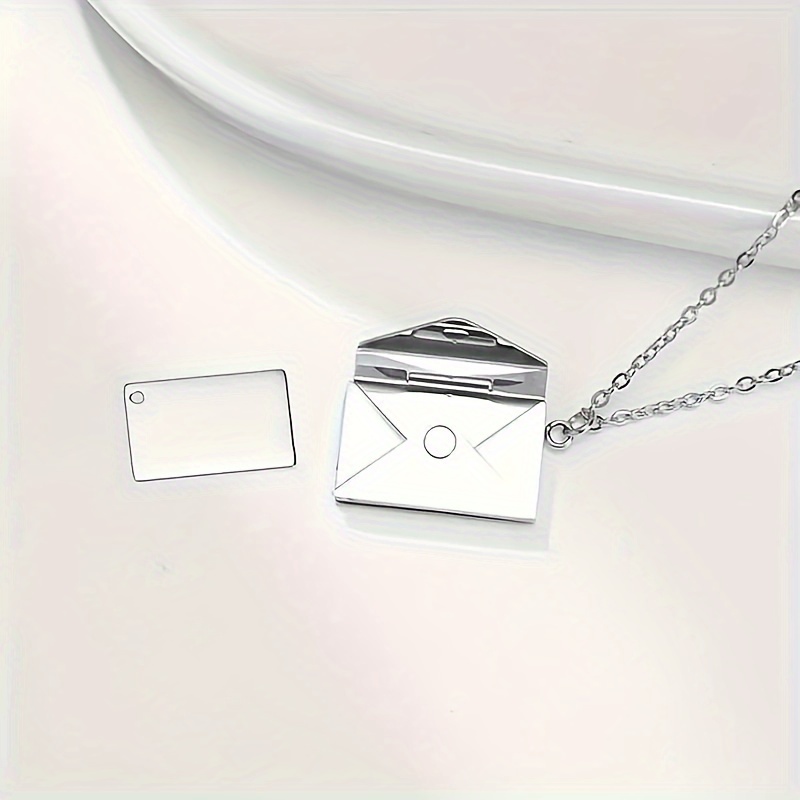 Image of Custom Necklace With Envelope Name, Personalized Necklace Gift For Women, Envelope Pendant, Birthday Anniversary Christmas Valentine's Day Gift For Mom Wife Girlfriend
