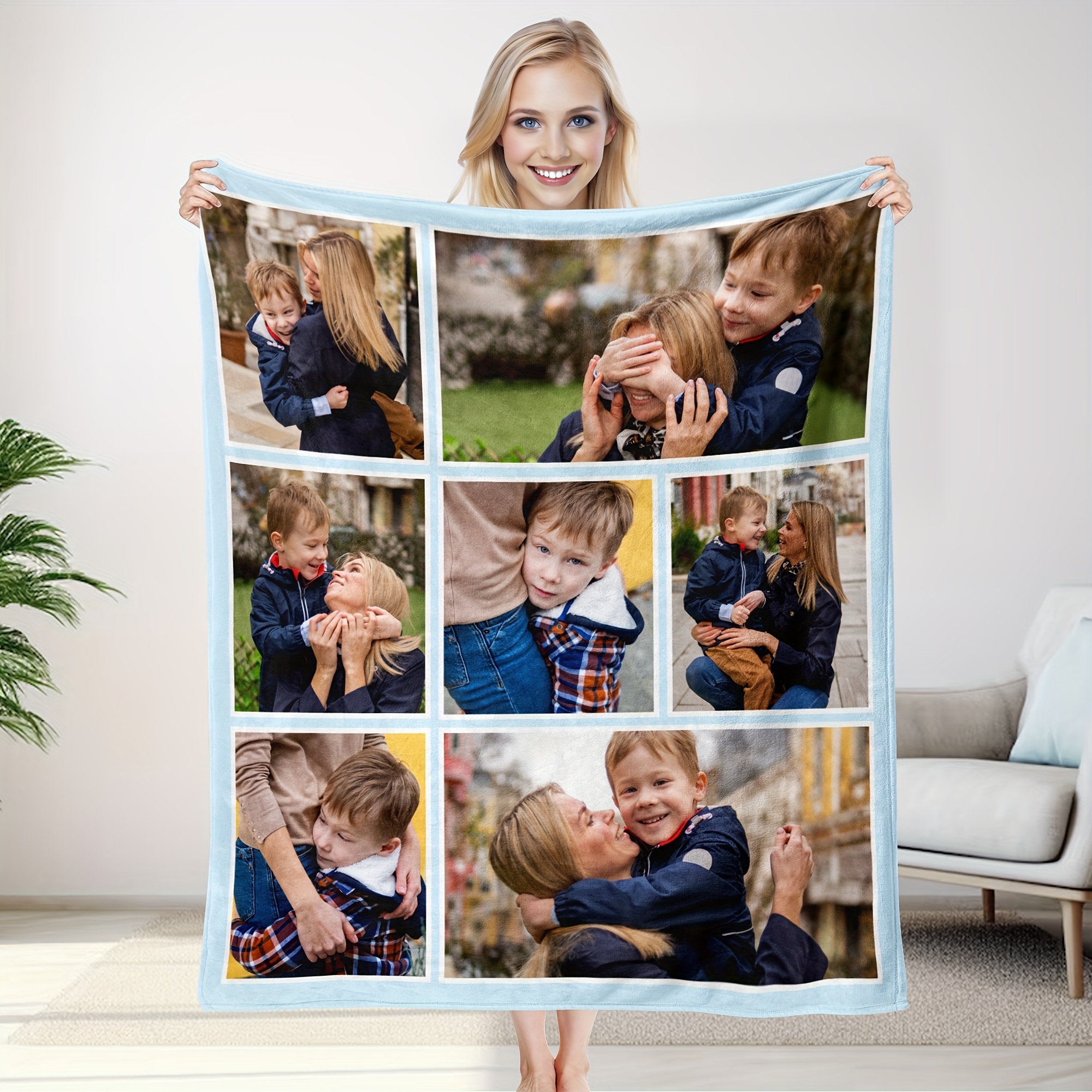 

Custom Blanket With Your Picture Text Personalized Customized Bedding Throw Blankets For Birthday Gift, 4 Sizes (30x40in/ 40x50in/ 50x60in/ 60x80in), Fits Couch Sofa Bedroom Living Room