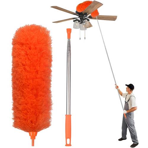 item picture microfiber duster with extendable pole and head 30 100 inch telescoping duster for cleaning ceiling fan furniture