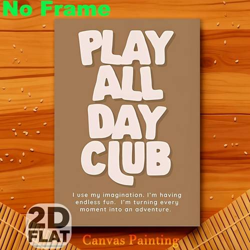 2d flat 1pc modern minimalist boho canvas wall all day club print suitable for living room bedroom decor spring summer bohemian paintings suitable for women gifts decoration unframed for 2d flat