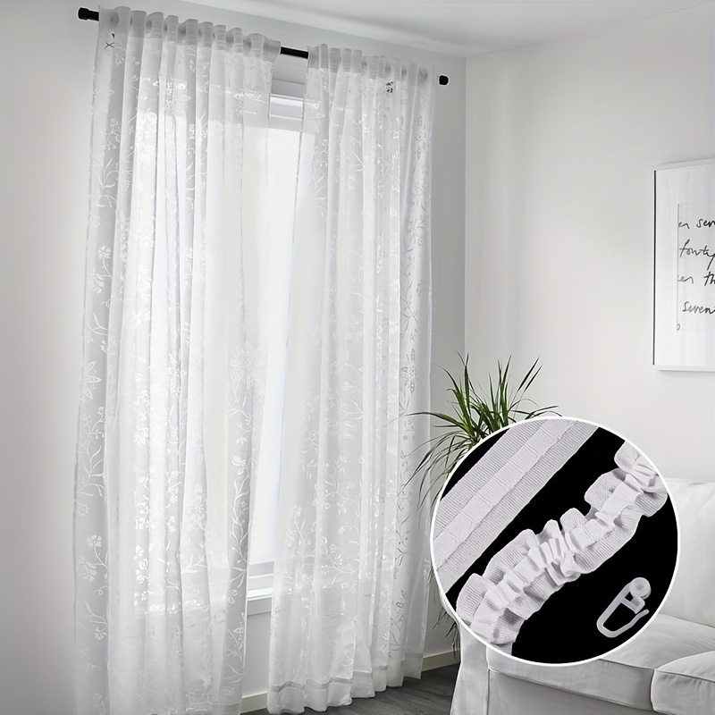 TEMU Curtain Pleating Ribbon, Trim Ribbon, 2.5cm X 8m Pleating Ribbon, Includes 30 Curtain Rolls, Sewing Curtain Ribbon, Curtain Ribbon, Loop Ribbon