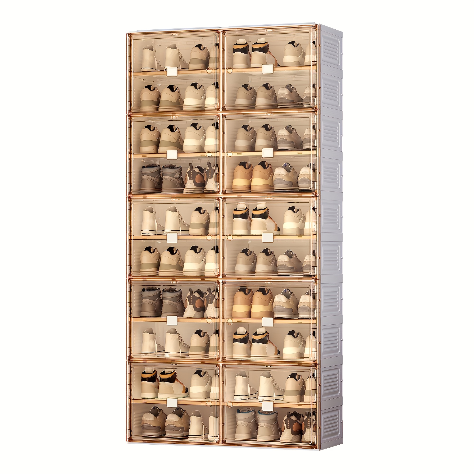 TEMU Entryway Door Storage Organizer, No-installation Folding Shoe Cabinet, 5-tier Holds 20 Pairs Of Shoes, Magnetic With Dust-proof Closure, Durable