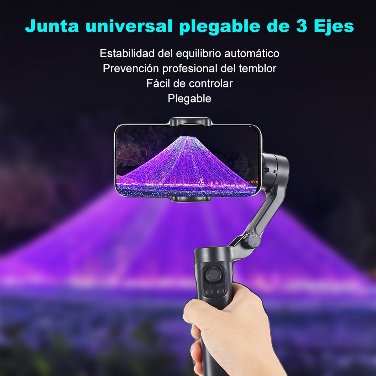  Estabilizador de teléfono móvil Trípode antivibraciones Palo  selfie de mano Estabilizador de fotografía portátil Vlog Photo Video  Vibrato Soporte (rosa) : Electrónica