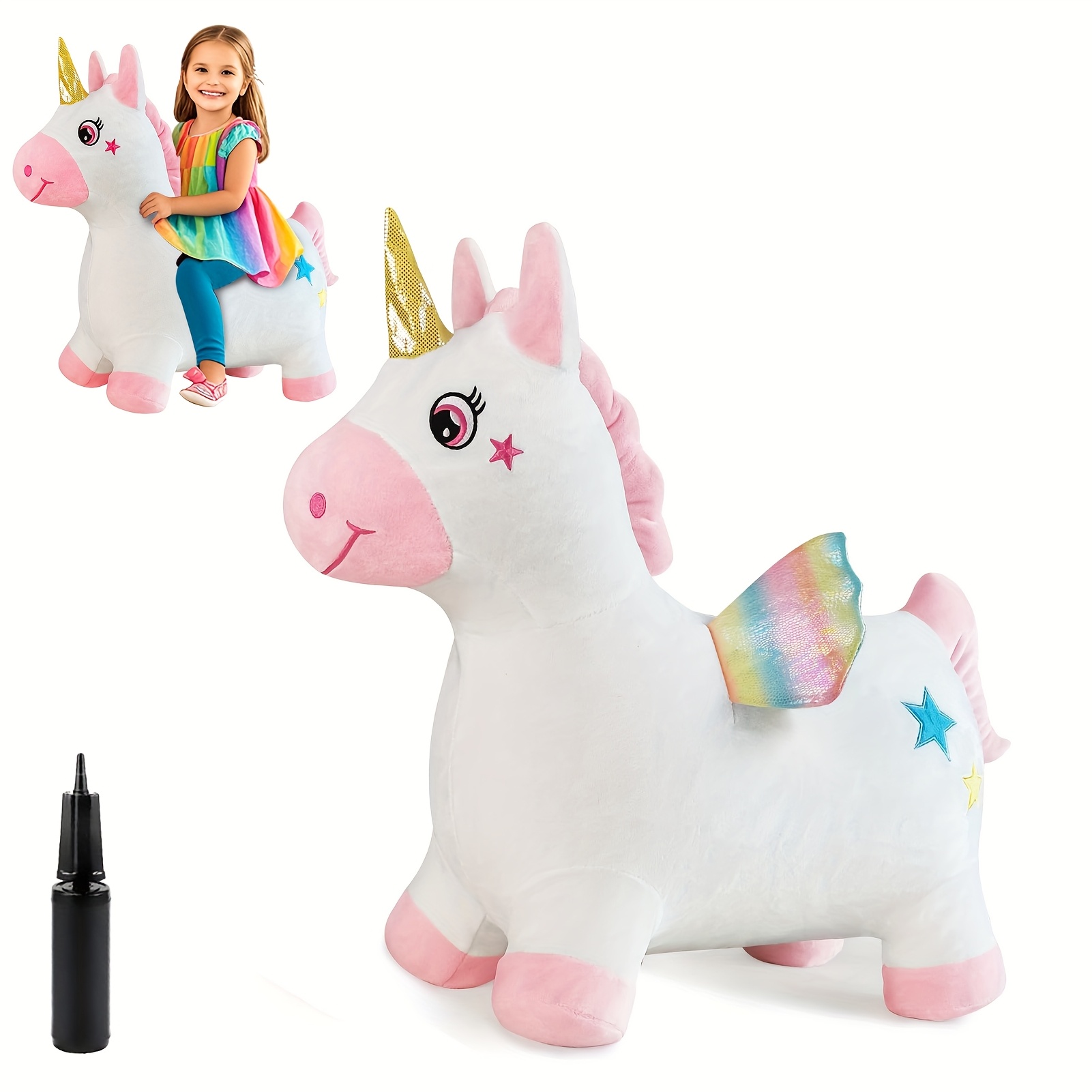 bouncy hopping unicorn horse inflatable bouncing animal Temu