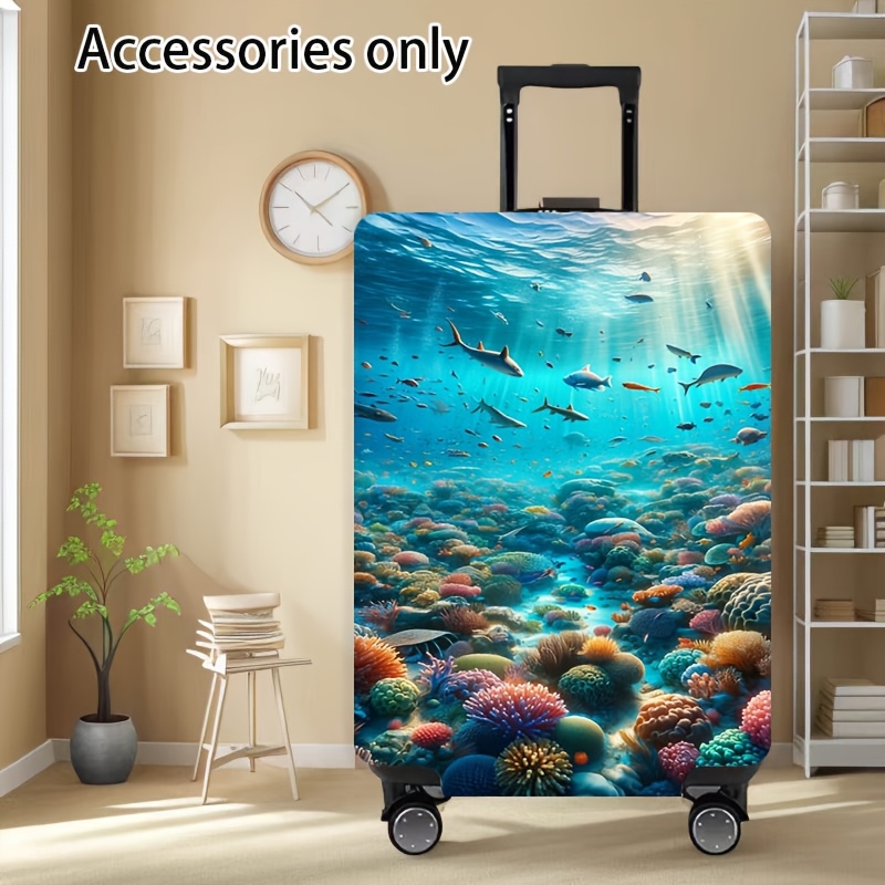 TEMU Essential For Travel - A Luggage Cover With Patterns, Designed For Directional Wheel Suitcases. This Elastic Travel Accessory Fits Luggage Sizes