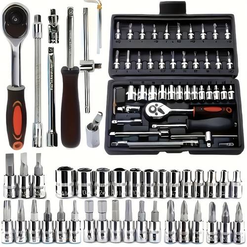 150 46pcs wrench set durable socket heads suitable for automotive and home repairs