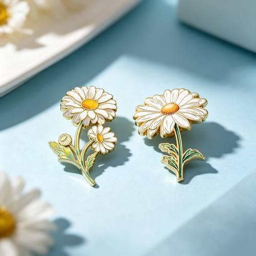 2pcs solevdo enamel lapel pin white daisy floral elegant vintage decor accessory ornament for jacket backpack and hat ideal birthday holiday gift for nature and flower lovers