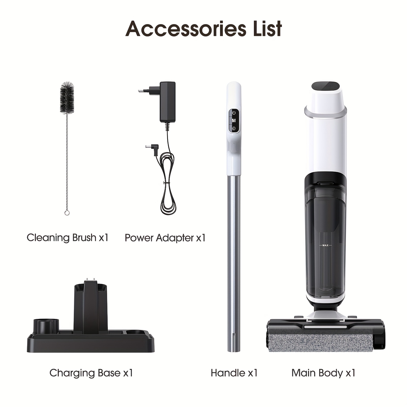 TEMU Lubluelu 3-in-1 Cordless Wet Dry Vacuum Cleaner & Mop Combo, 36kpa Vacuum , Self-cleaning With 1 Click, Hepa Filtered, Reminder, 6mm Edge