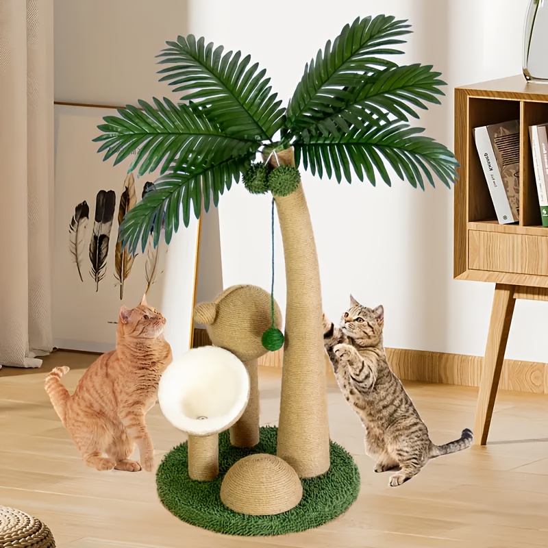 

Coconut Tree Cat Scratching Posts - 3pcs Set With Sisal Rope, Interactive Play & Climbing Tower For Indoor Cats