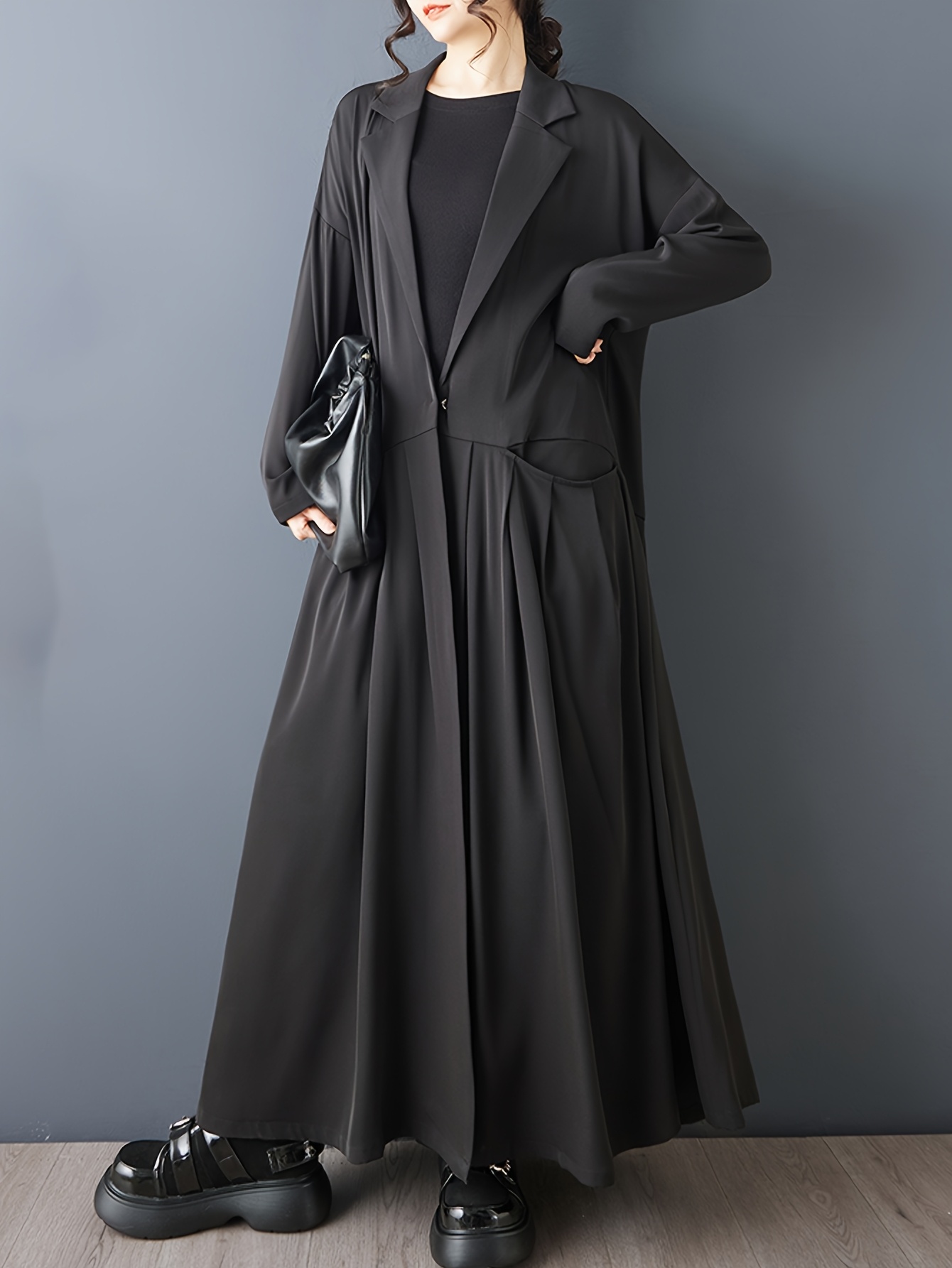 knee length dresses for ladies High Collar Cashmere Winter Long Coat 2957 2-Blue / XL