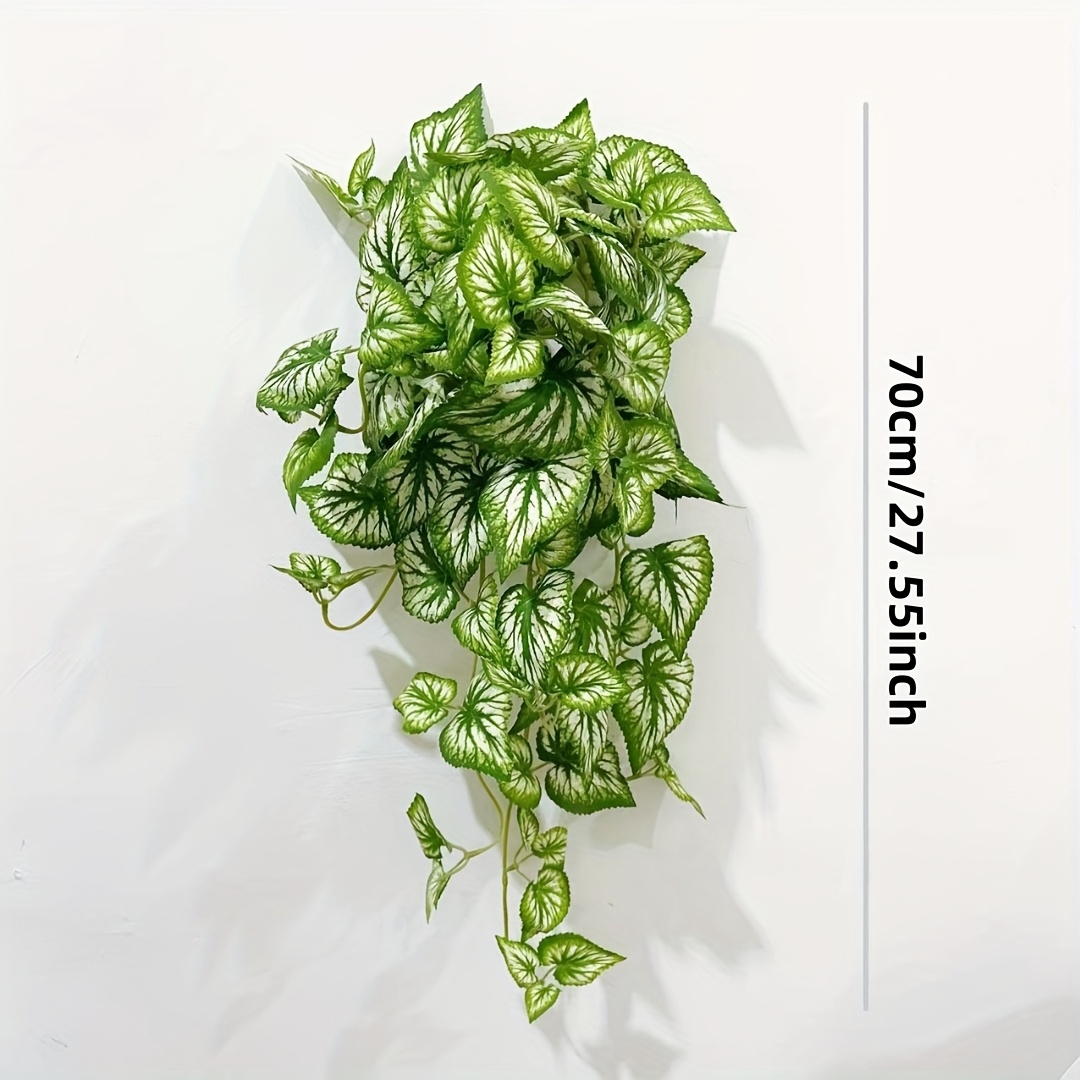 Image of 1pc Of 27.55-inch Green Artificial Vine Plant, Nordic Style High Simulation Vine Plant Leaf Wall Hanging Landscape, Plant Decoration. Showcase/shop/hotel/wedding Decoration