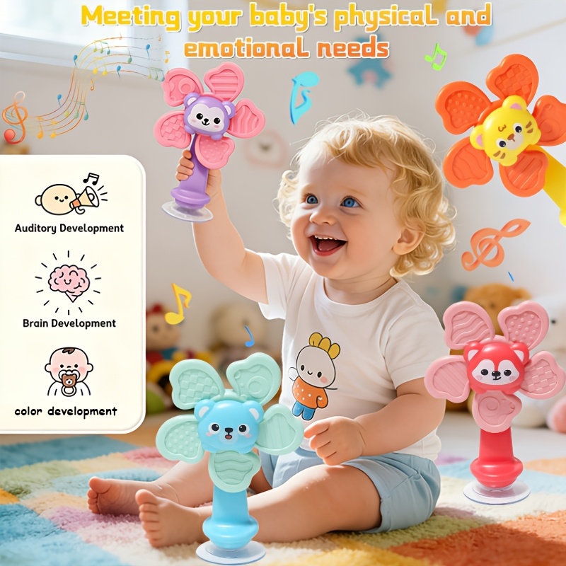 Baby Suction Cup Windmill Toy for Sensory Development