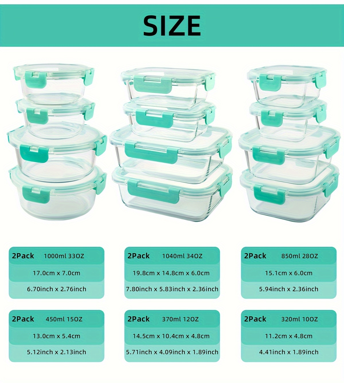 12 pack 12 containers 12 lids glass storage containers with lids leak proof meal prep containers dishwasher microwave oven freezer   food storage containers for   to go Product details 1
