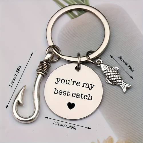 customizable fishing hook pendant keychain perfect gift for