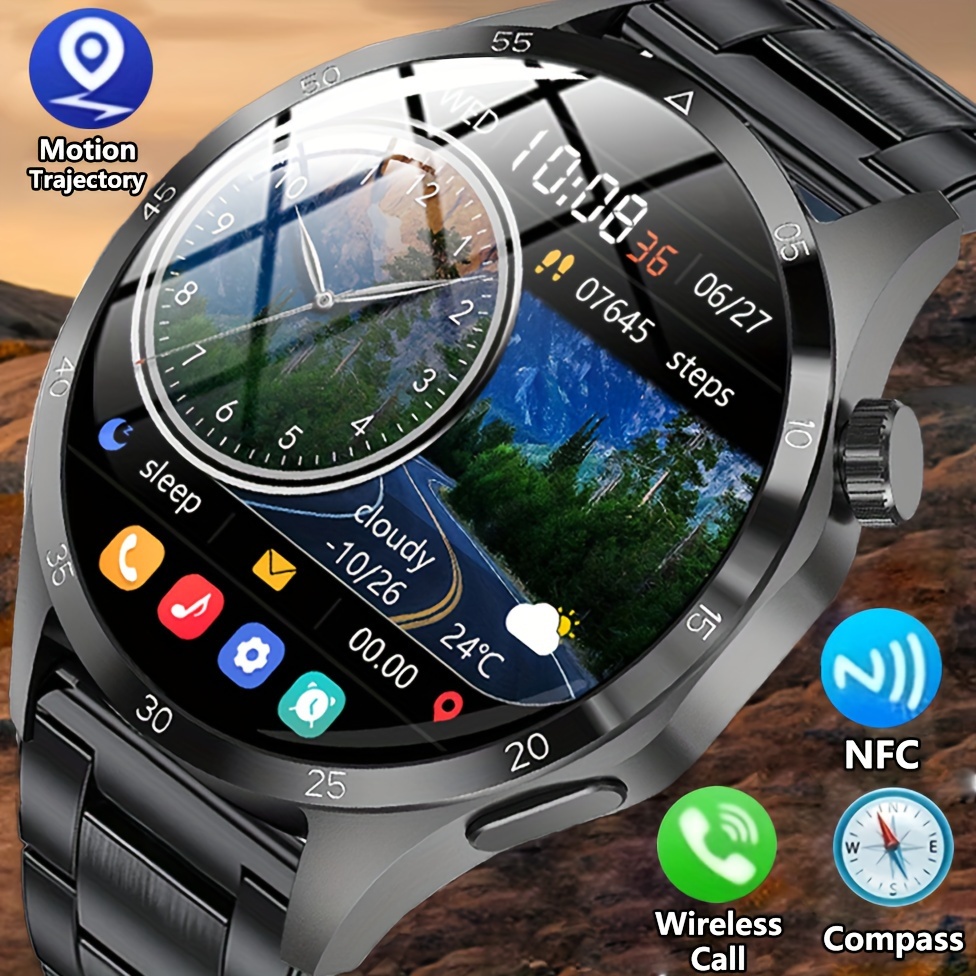 

Paearofero New Watch 4 Pro+smartwatch, Men's 1.53-inch Screen Wireless Call Fitness , Dial, Compass, , Sports Watch, Men's Valentine's Day Gift