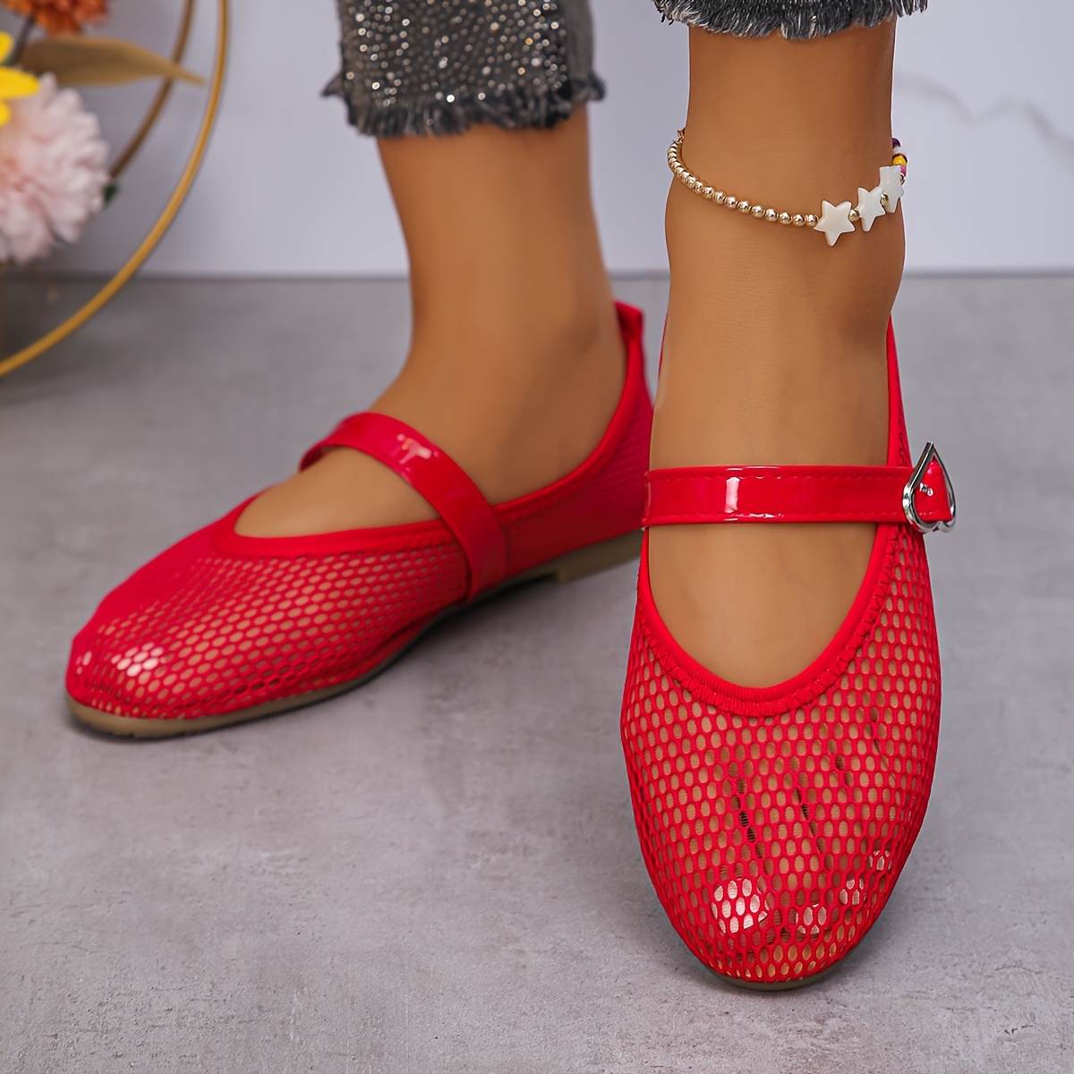 Red Shoes Walmart Womens Shoes Flats Ankle Strap Wonder Nation