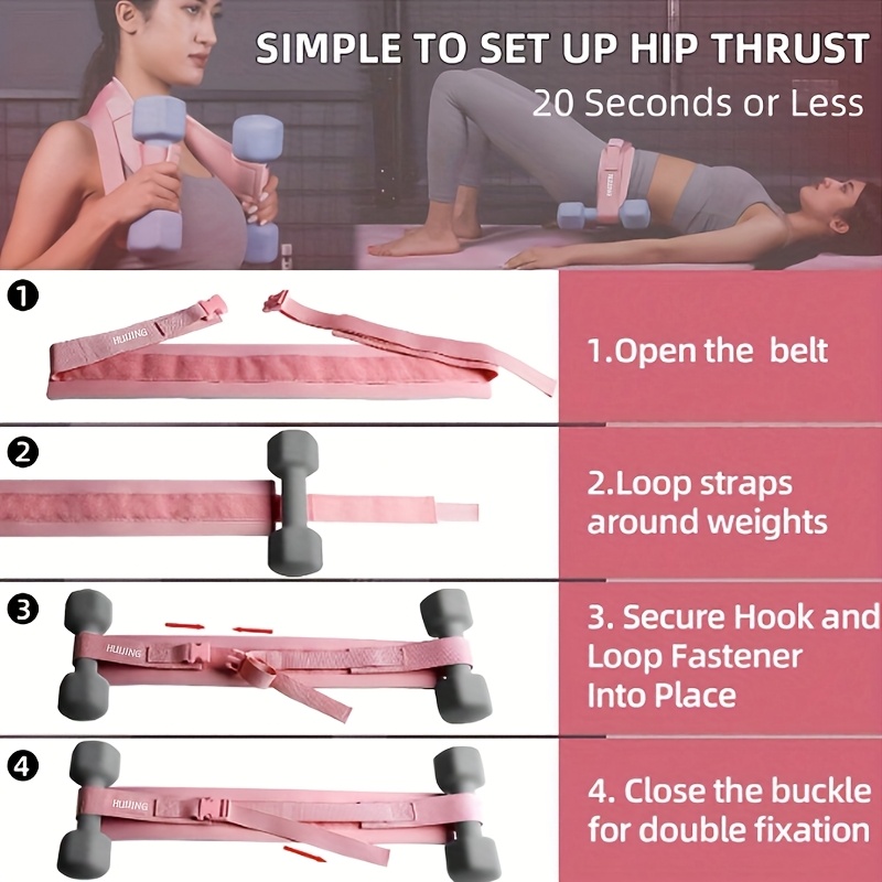 widened glute push belt butt pad bridge butt chain dumbbell Temu - Main Image