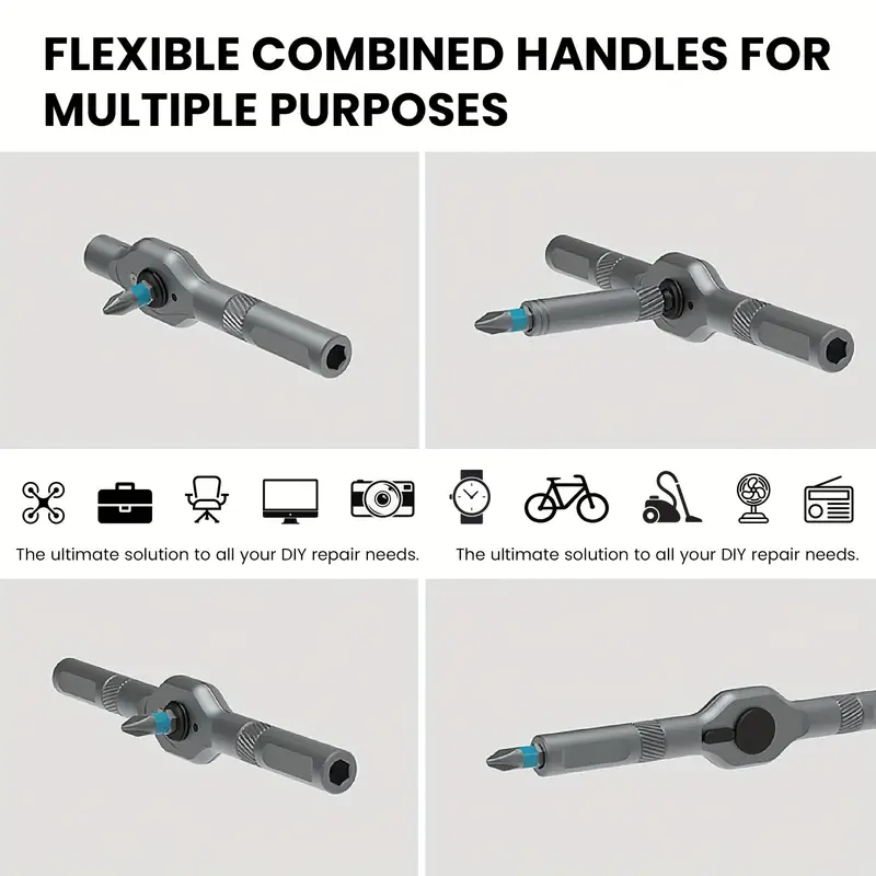 25 in 1 magnetic ratchet screwdriver set chrome vanadium steel reverse handle internal hex bits for furniture car computer bicycle diy carrying case tool kit durable construction screwdriver set Product details 7