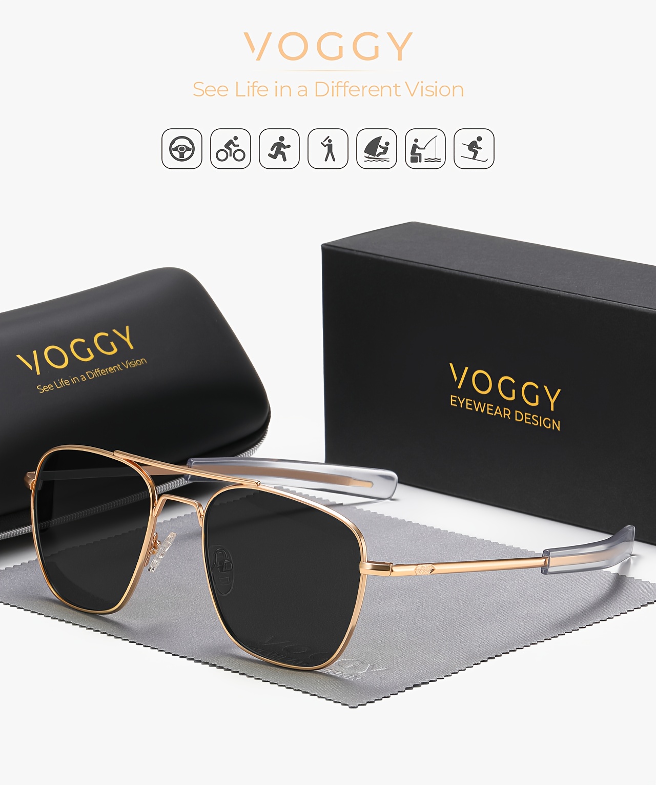 Voggy Polarized Sunglasses Women Men Vintage - Temu Canada