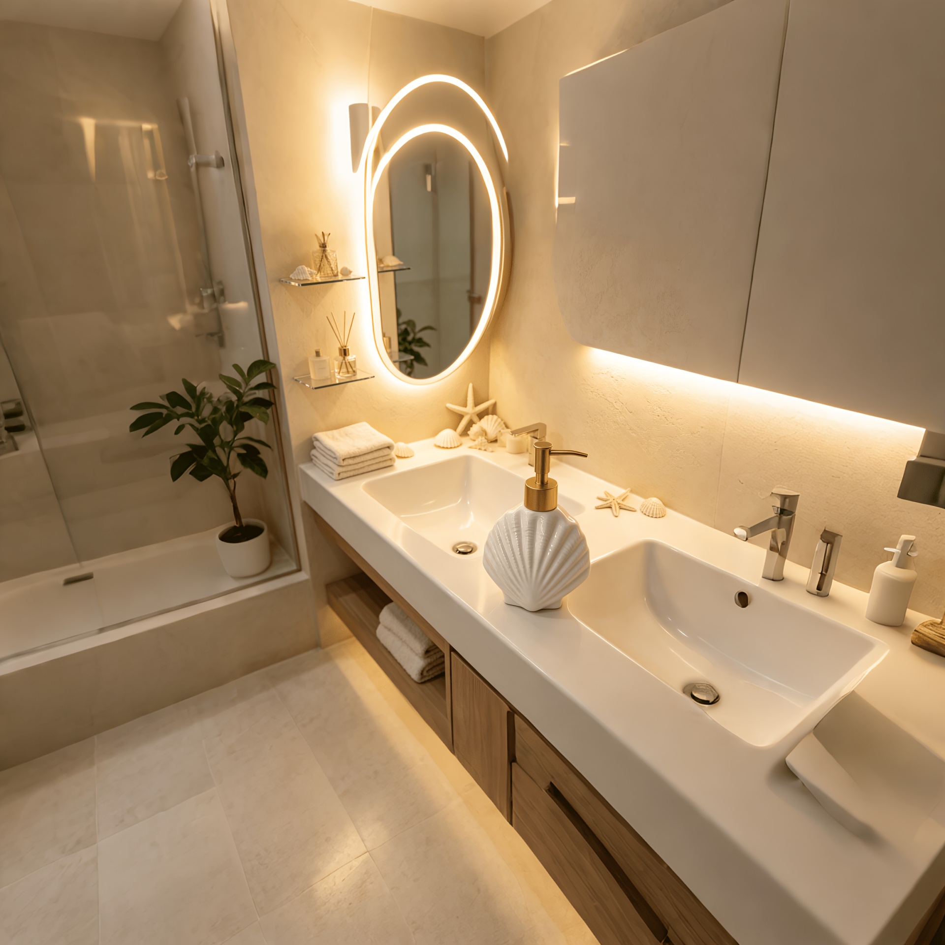 TEMU Independent Resin Soap Dispenser, Suitable For Bathrooms, Kitchens, And Hotels, Featuring A Scandinavian Modern Ocean Theme With Minimalist