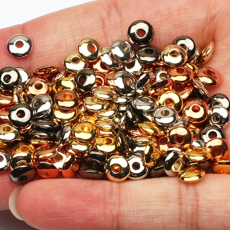 400Pcs Smooth Saucer Spacer Beads for Handmade Bracelets and Necklaces