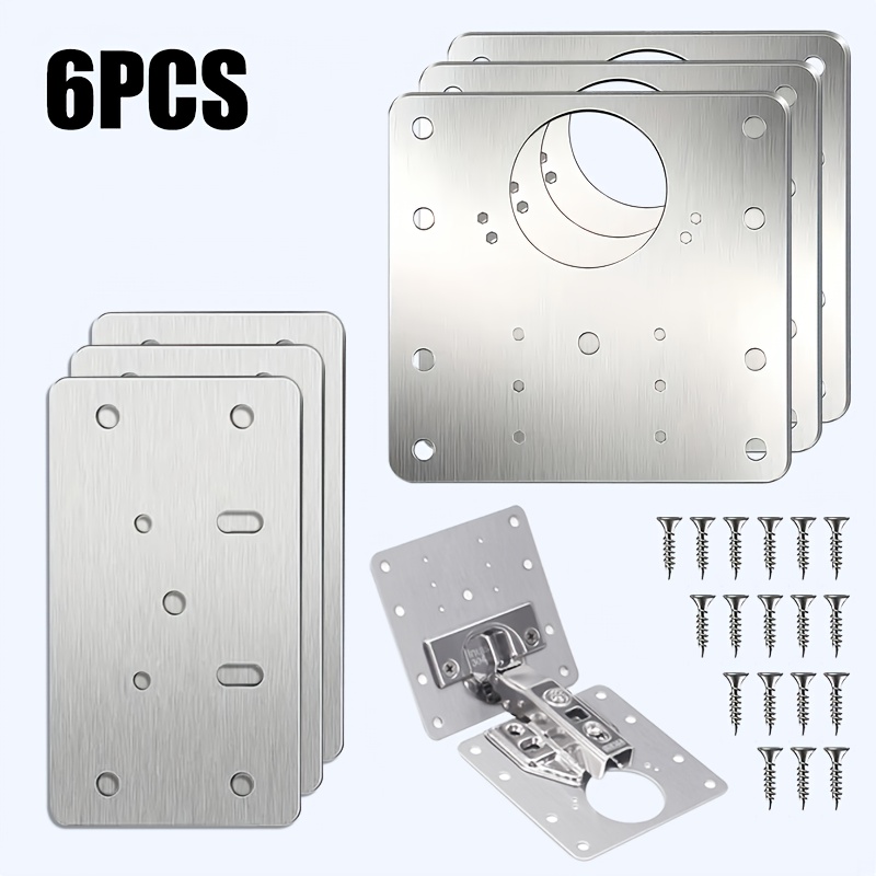 Image of Cabinet Hinge Repair Kit For Kitchen And Furniture Doors, Cabinet Doors, Durable And Corrosion-proof, Durable Steell With Screw Fittings
