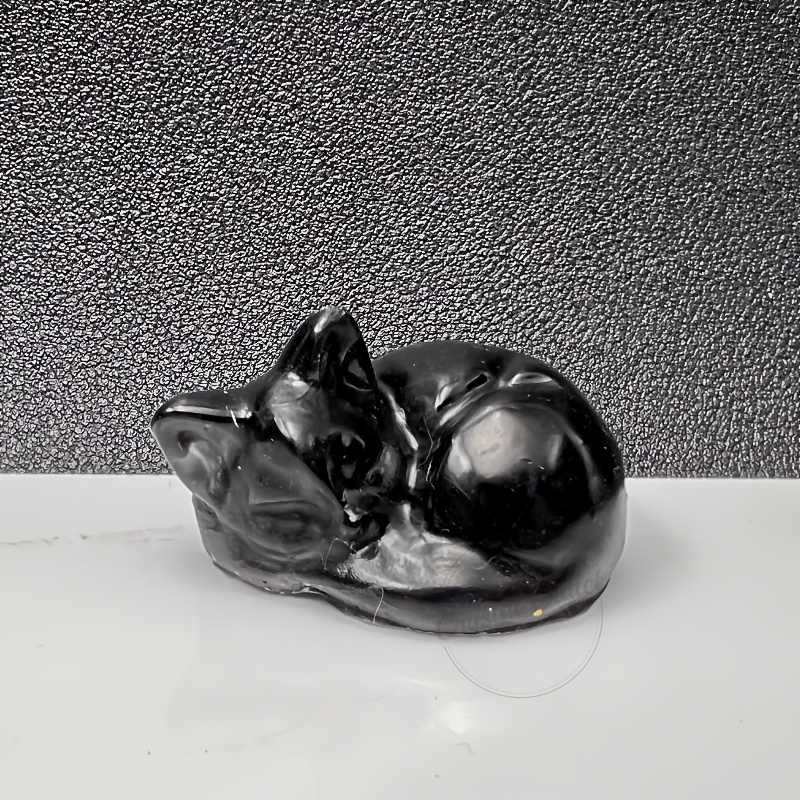 TEMU 1 moule en résine pour petite statue de chat en pâte de naturelle et synthétique