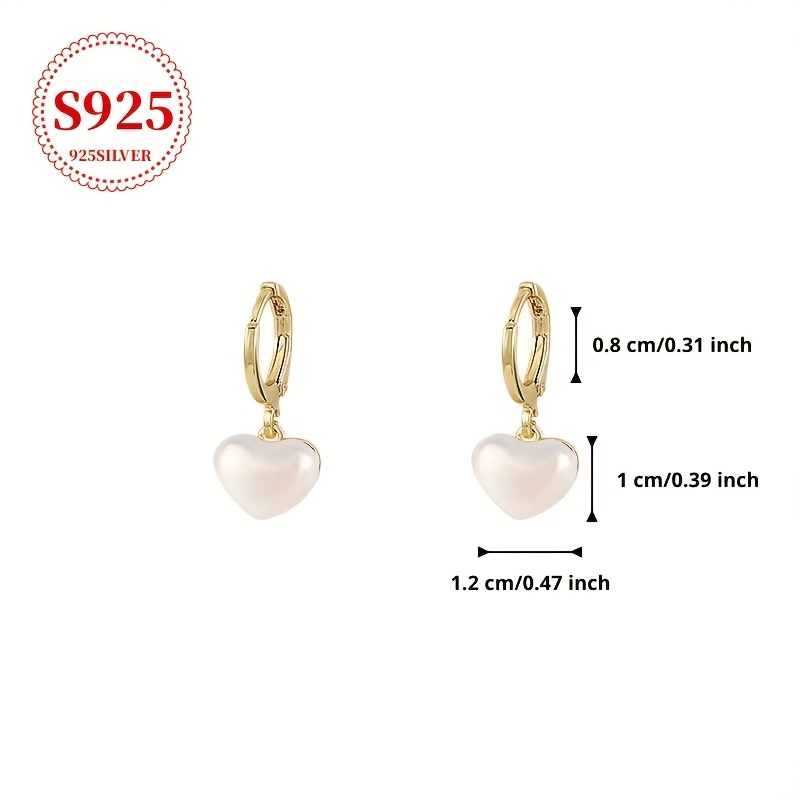 925 Sterling Silver Hypoallergenic Heart Earrings