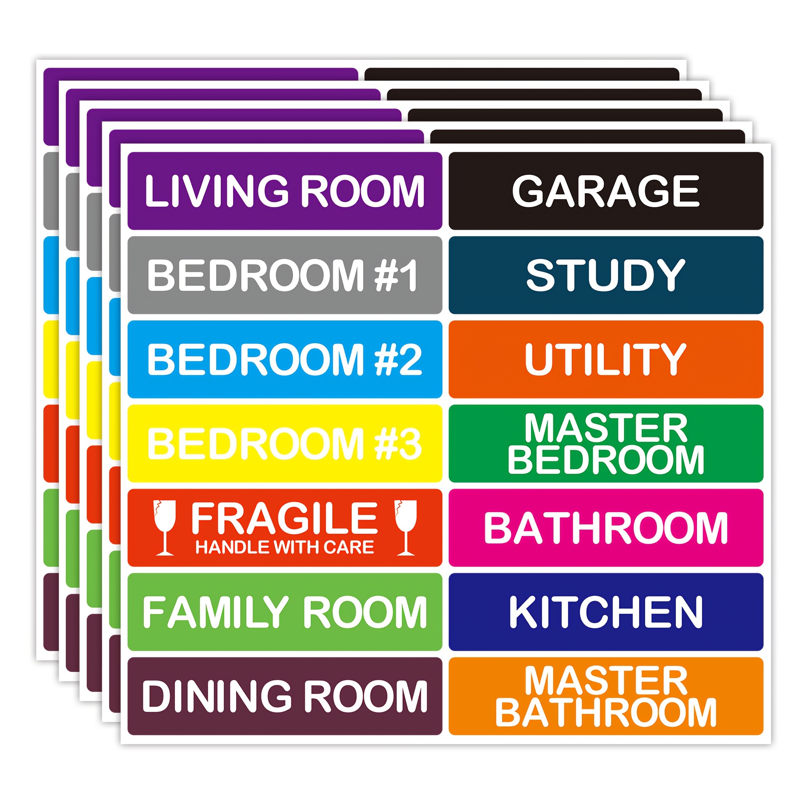 TEMU 5 Sheets/70pcs Moving Labels For Boxes Stickers For Home Moving Supplies Fragile Stickers Packing Labels For Moving Boxes, Moving For Organizing