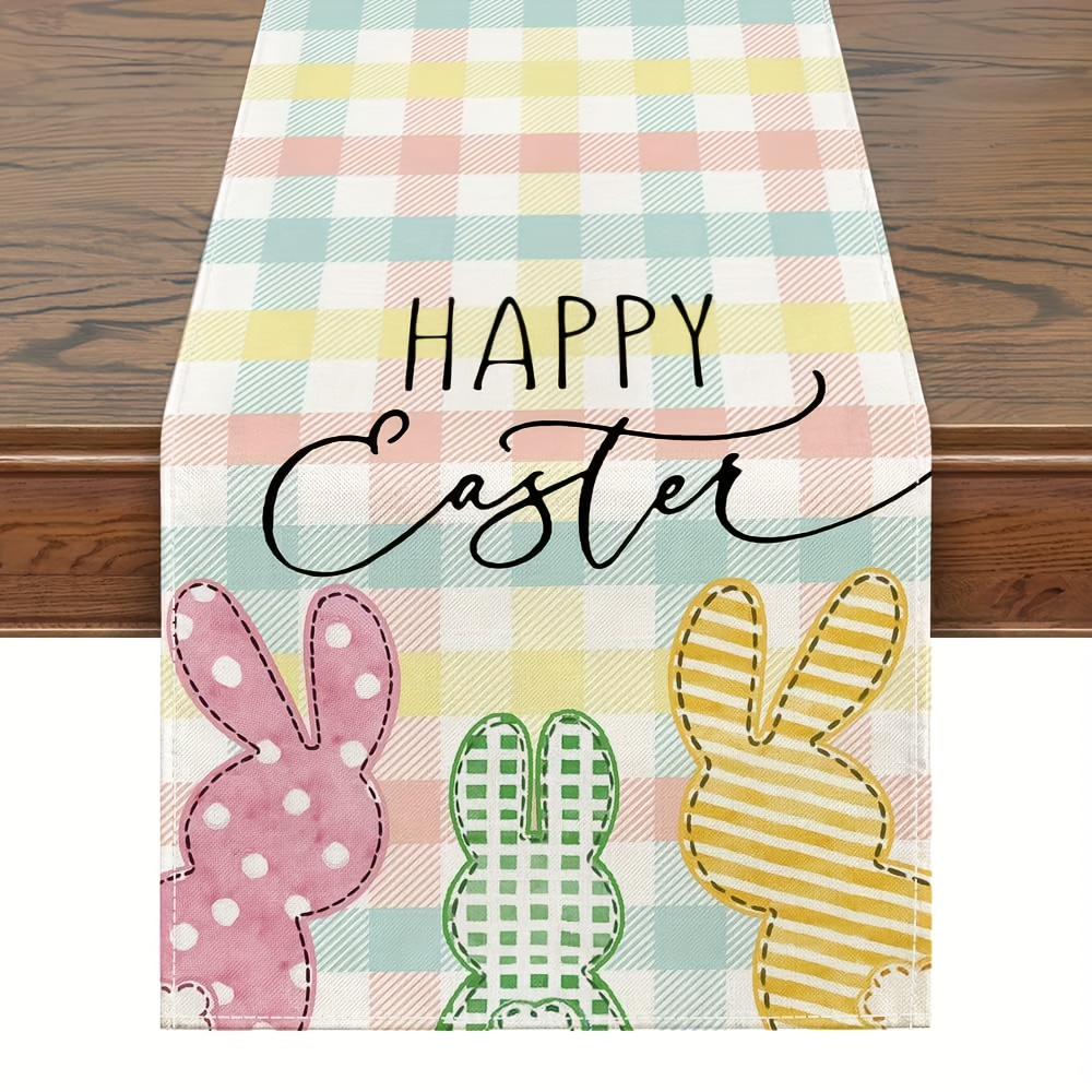 

1pc Easter Polyester Table - 100% Polyester Rectangular Table Decor - For & , & Summer Dining Decoration (13 X 72 )