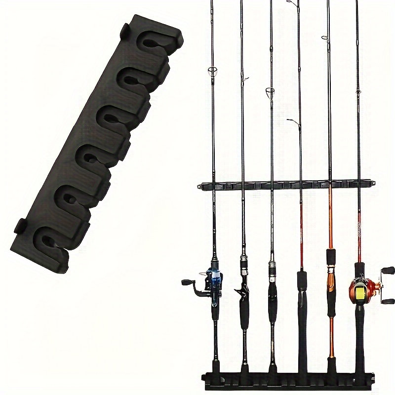 Jexine 8 Pack Horizontal Fishing Rod Holders 15 Inches Wall Mounted Fishing  Rod Rack Vertical Fishing Pole Organizer 6 Rod Storage with Screws for