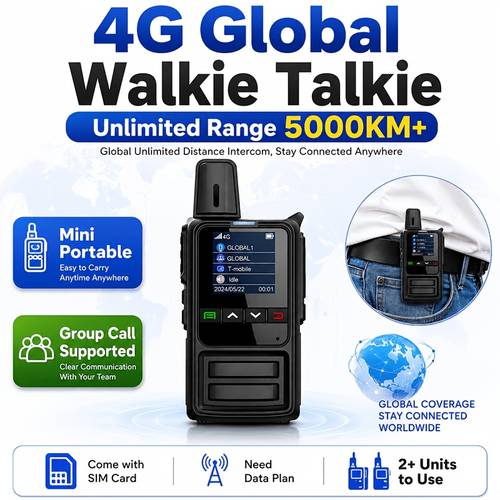 Wide Coverage 4 Based Walkie Talkies with Flexible 2/4 Bulk Pack , Up to 5000KM Unlimited Ultra Long Talk Range Portable Radio, Large Battery Rechargeable Hand Radio Designed for Wilderness Climbing Hunting Trip