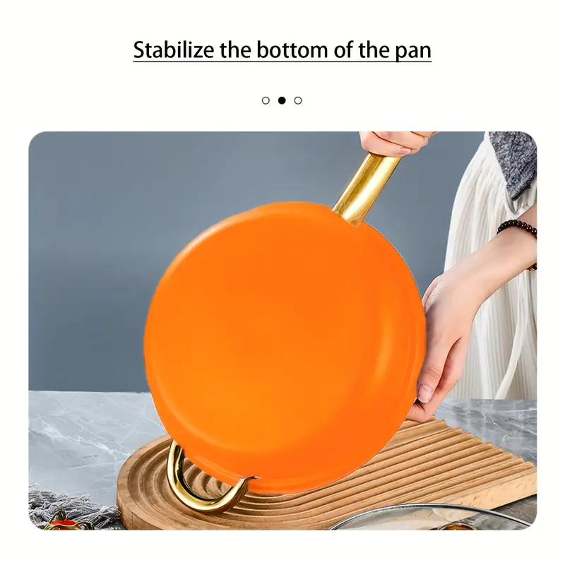 home use stainless steel 12pcs orange non stick cookware set soup pot frying pan milk pot and kitchen utensils with glass lids suitable for cooking cuisines Product details 5