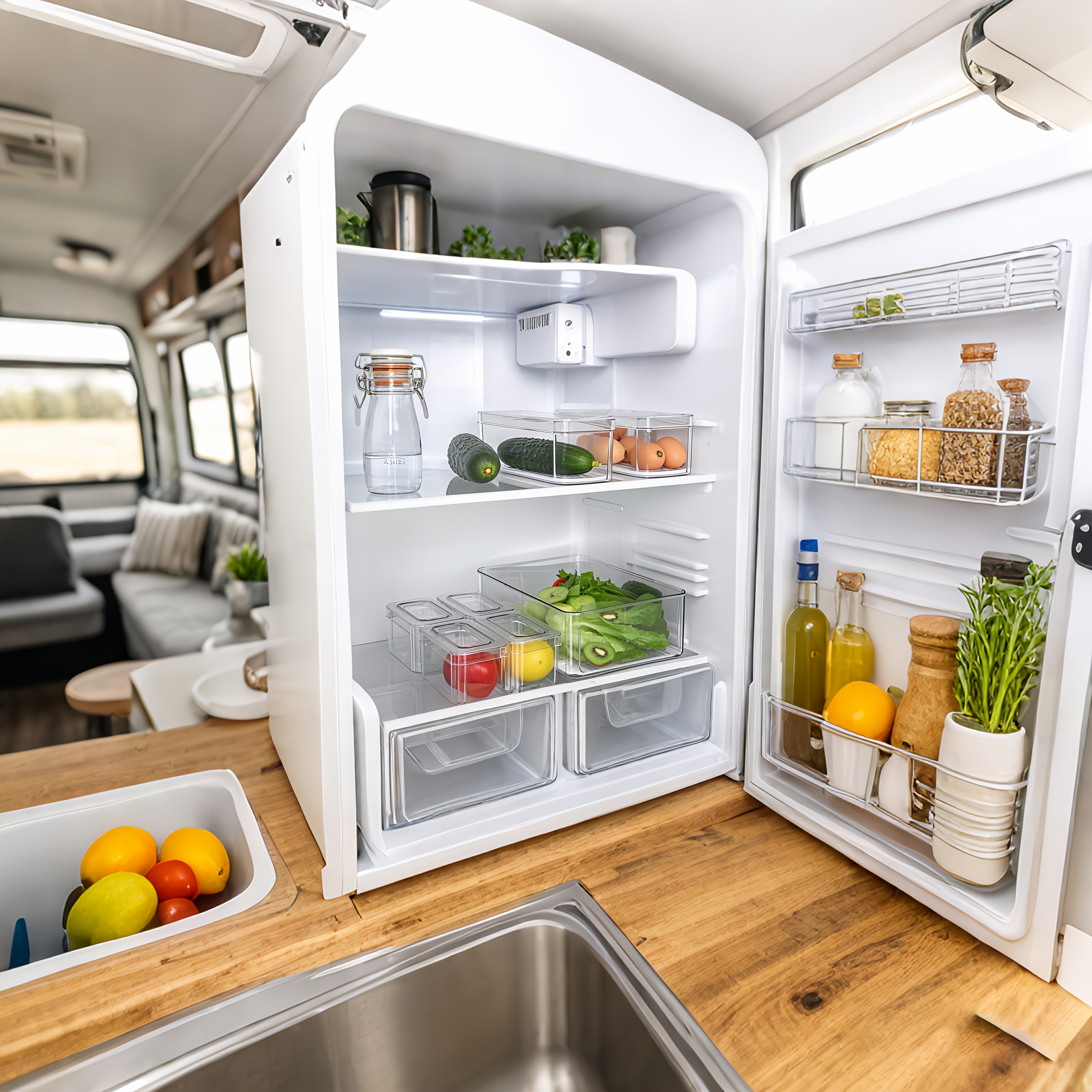 RV Fridge Storage! 7/14pcs Fridge Organizer, Clear Refrigerator Storage Boxes with Lids, Stackable Fruit Storage Containers for Refrigerator, Vegetables, Food And Drinks, Without Battery 9 RV Fridge Storage! 7/14pcs Fridge Organizer, Clear Refrigerator Storage Boxes with Lids, Stackable Fruit Storage Containers for Refrigerator, Vegetables, Food And Drinks, Without Battery - Image 9