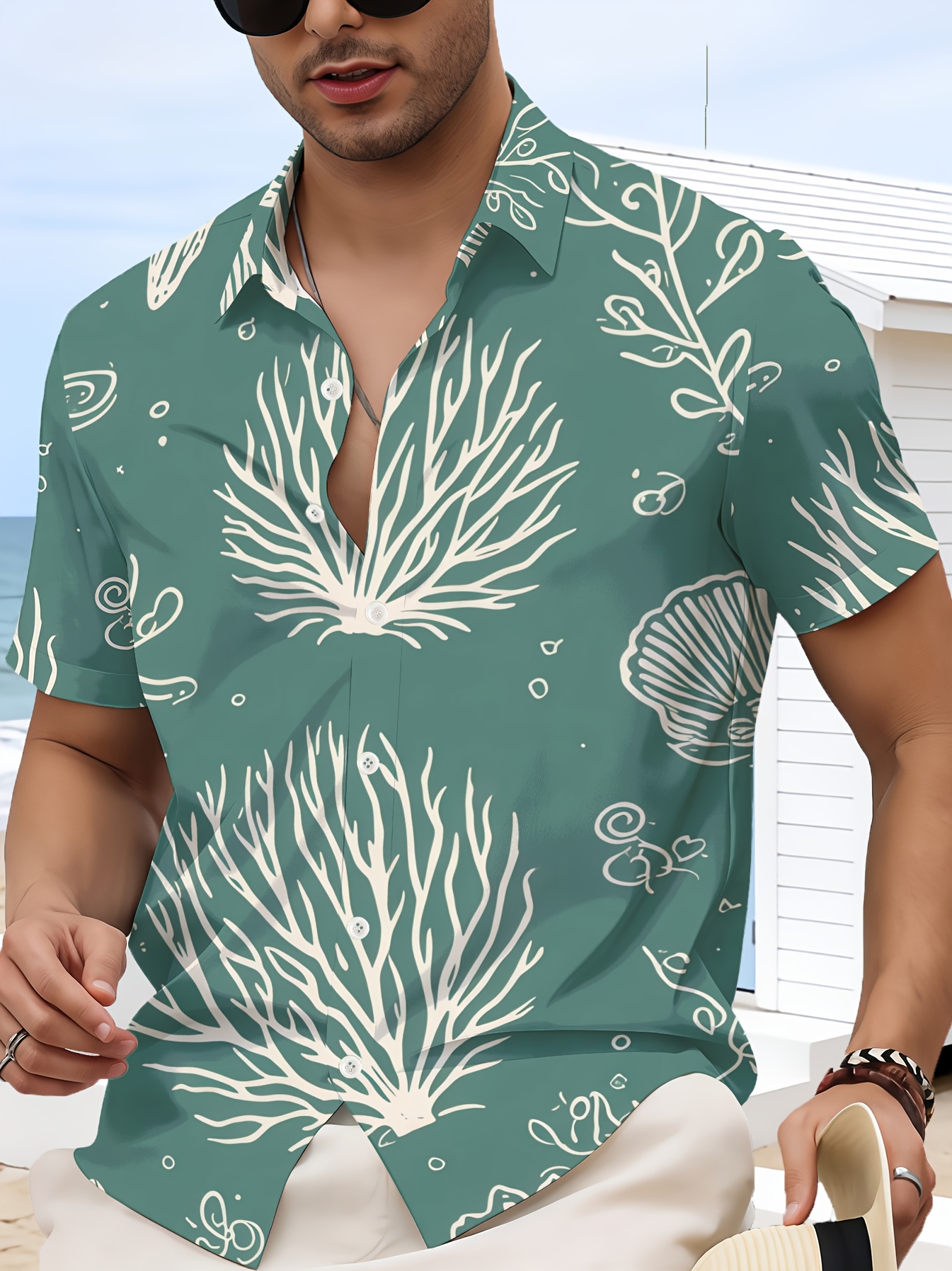 item picture 2026 summer new arrival mens casual short sleeve shirt versatile clothing mens fashion lapel pattern shirt   shirt mens daily casual short sleeve machine washable regular fit elegant  
