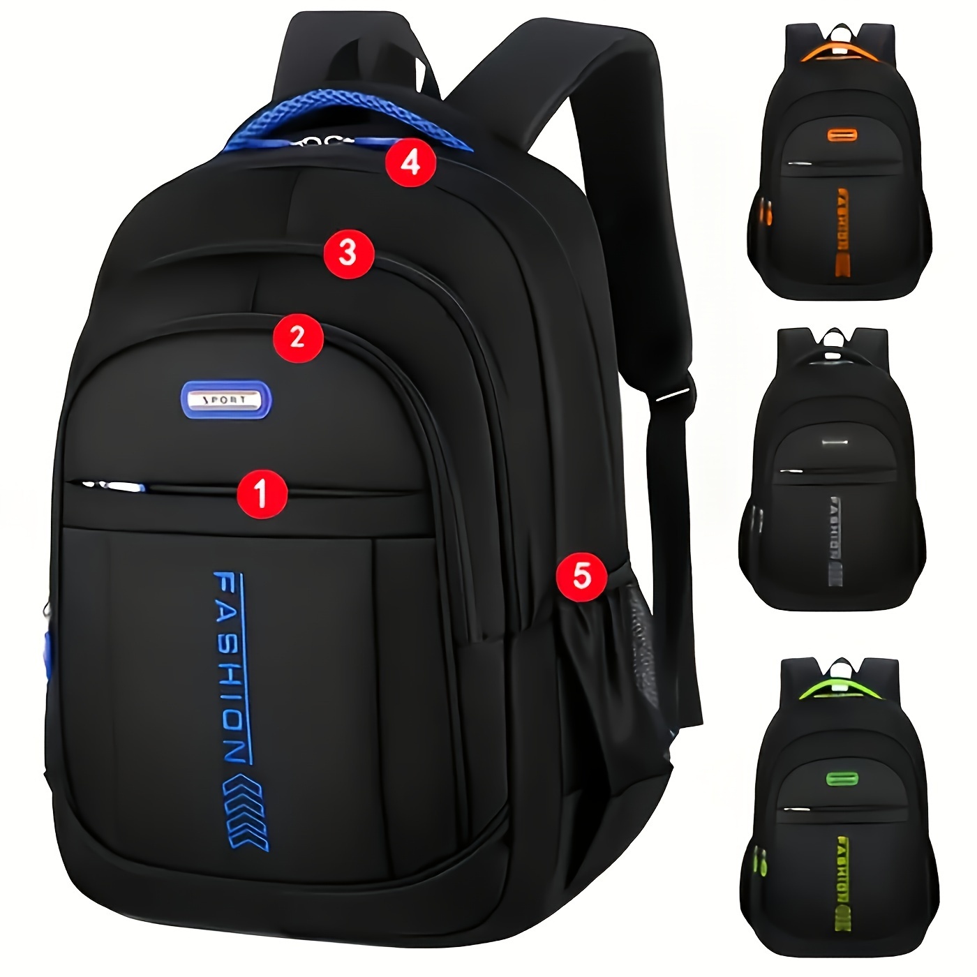 

1pc Reinforced Waterproof Large Capacity Bag, College Students Schoolbag, Going Out Computer Backpack, Casual Travel Backpack