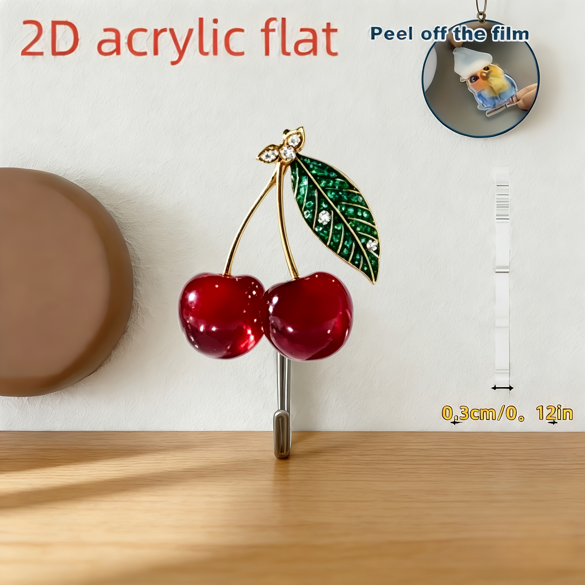 TEMU 2dflat-1pc Pattern Auxiliary Hook - Minimalist Style - No Drilling, Traceless Door & Bathroom Hook, , Stylish Design. Suitable For Kitchen,