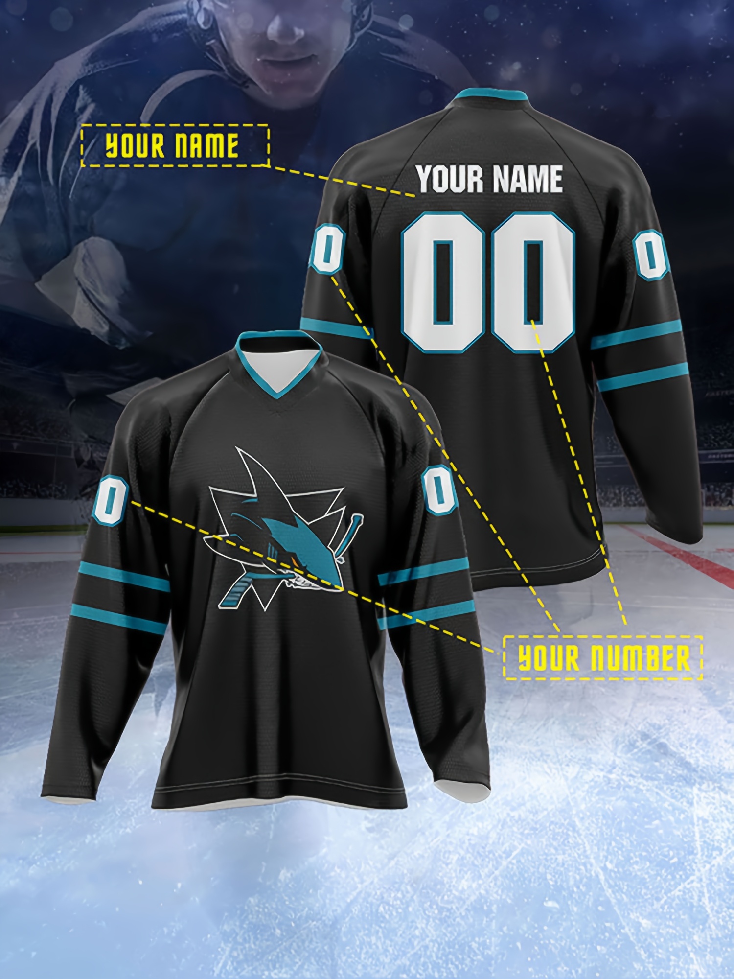 maillot hockey glace hommes personnalisable nom numéro Temu