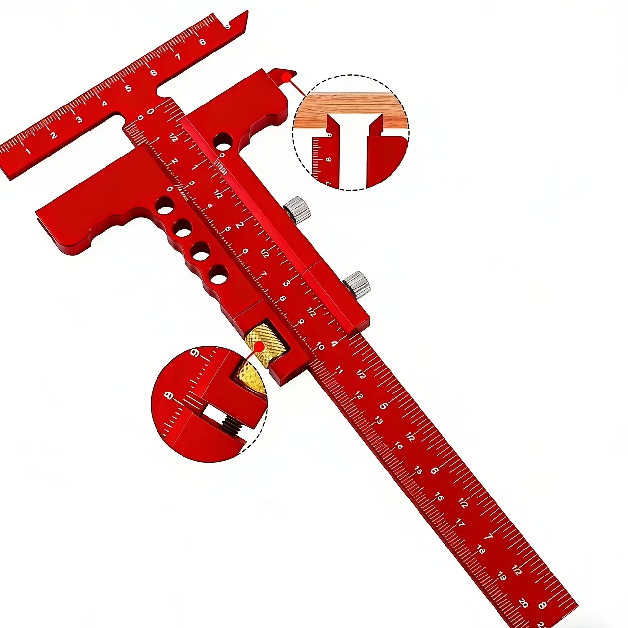 Upgraded Woodworking Scribing Ruler Sliding Scribing Ruler Scale, Sliding Marking Gauge - Woodworking T-type Ruler Scribing Measuring Tool, Suitable For Woodworking Tools