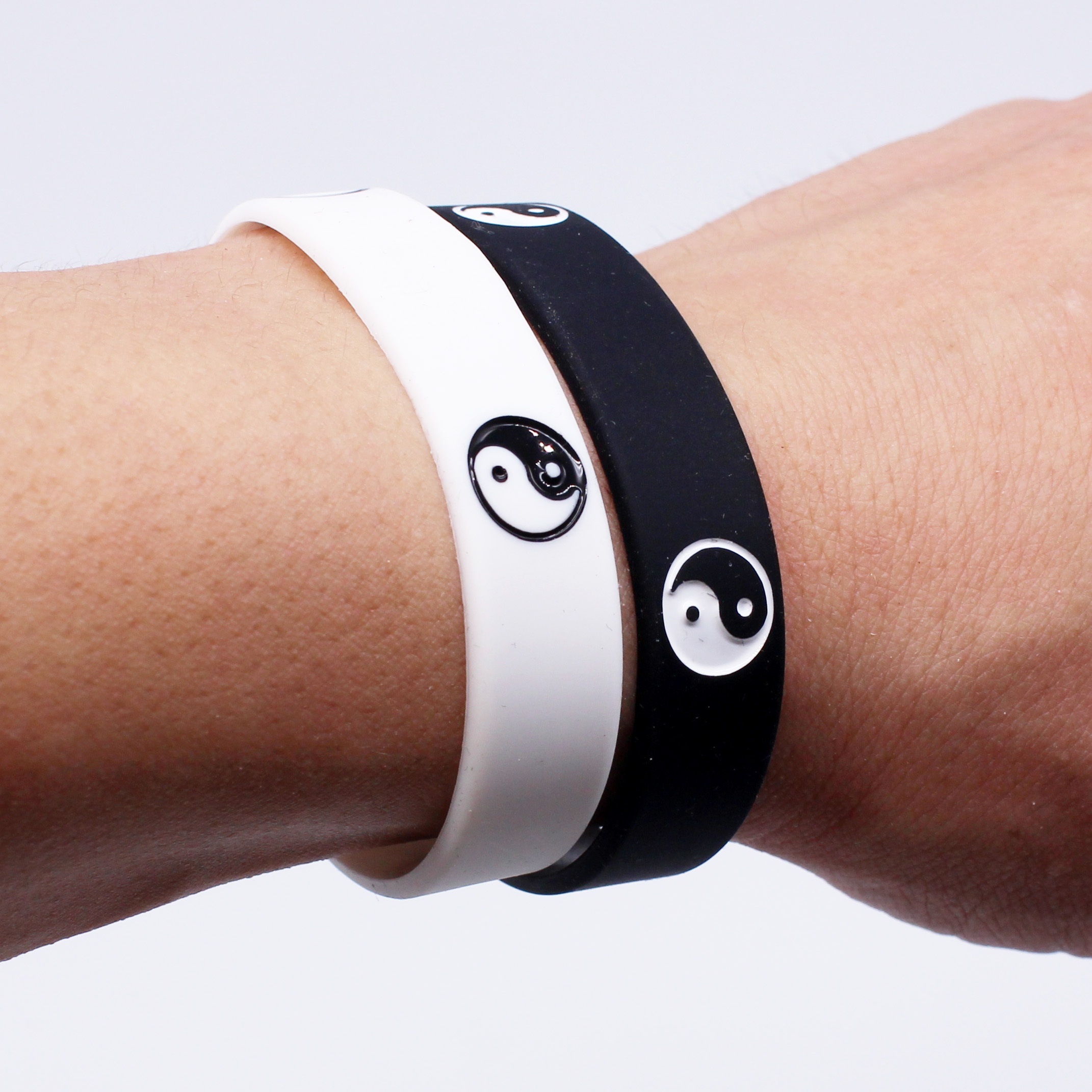4pc Yin Yang Pattern Silicone Wristbands, Durable Accessories