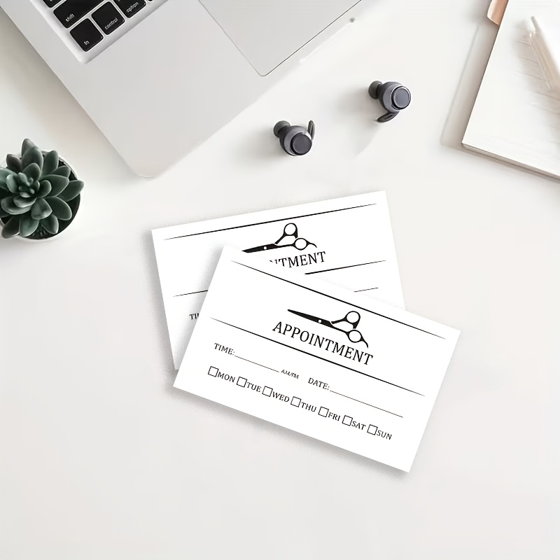 TEMU 50pcs Appointment Cards, Reminder Cards, Elegant And Minimalist Black And , Suitable For Hair Salons, Barbershops, Etc., High Appearance, High