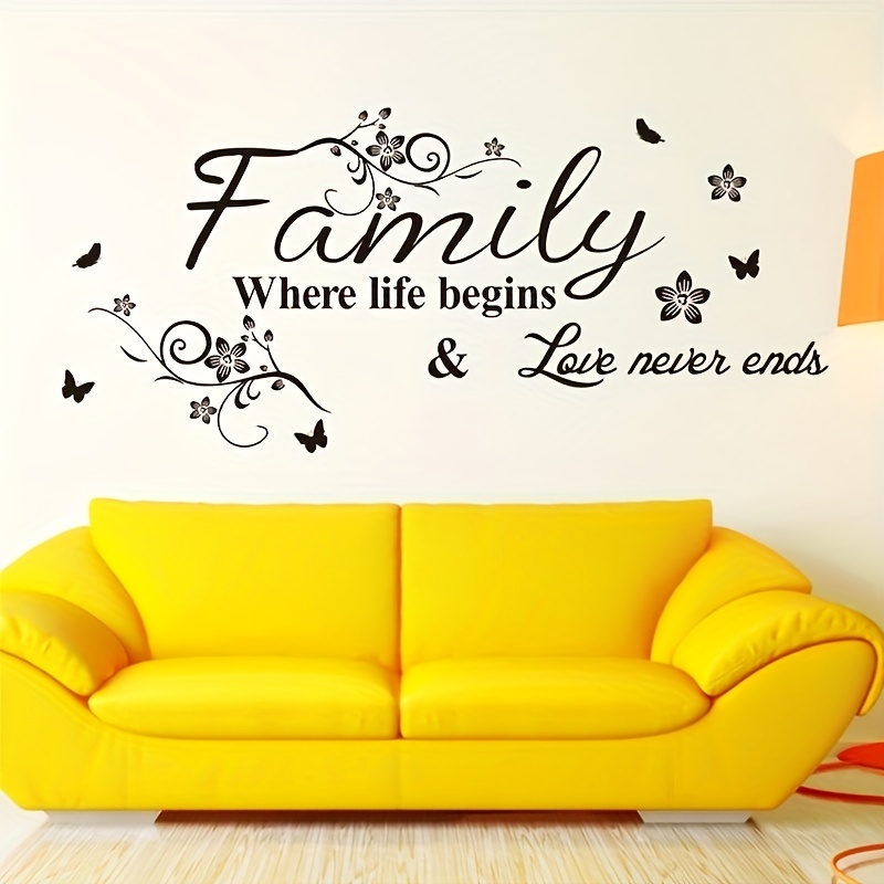 Image of New English Proverbs Family Wall Stickers, Living Room Bedroom Entryway Hallway Removable Decorative Stickers Painting