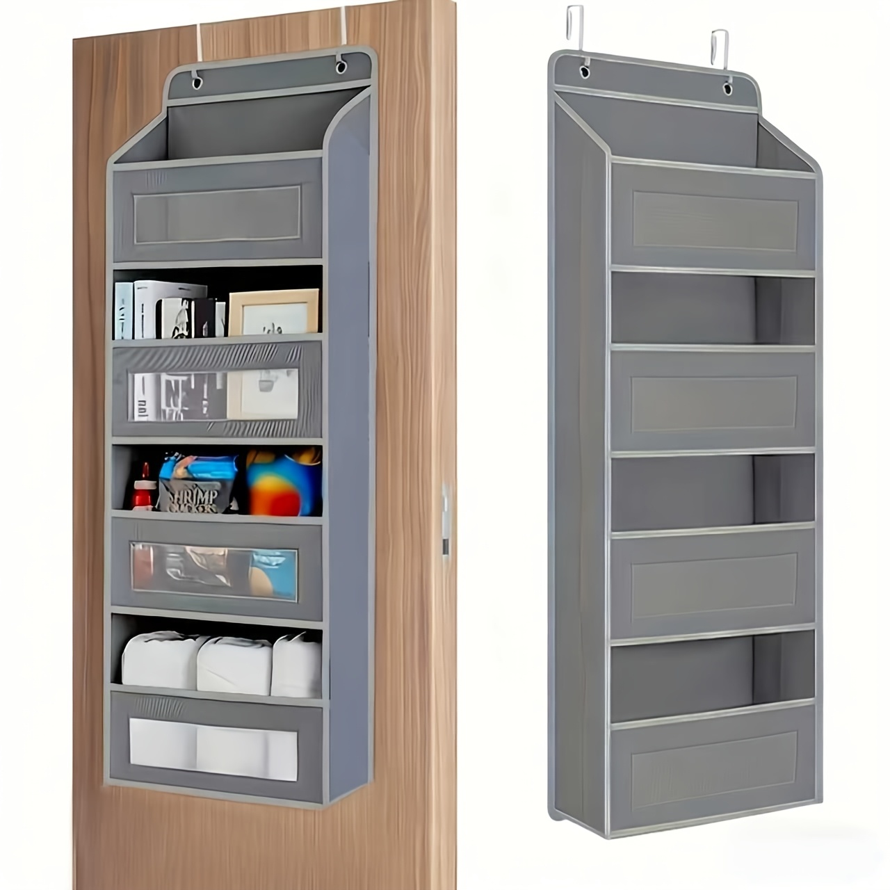 TEMU Over-the-door Storage Box, 4-tier Fabric Organizer With Large Pocket - Suitable For Bedroom, Bathroom, And Pantry Storage. Home Organization,