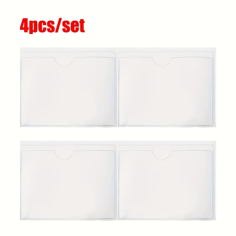 E-shop 4er-Pack PVC Parkausweis Halter Set, Selbstklebender Transparenter Schild Schutz mit Wasserdichter Funktion für Fahrzeug Armaturenbrett Anzeige