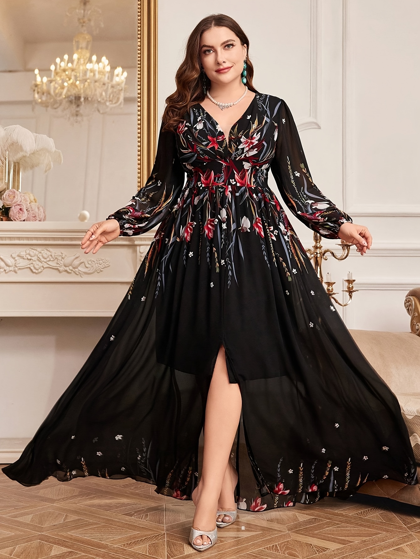 chiffon dress plus size